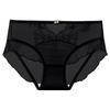 Ropa Interior Sexy de Encaje Francés Transparente de Malla Amigable con la Piel Deseo Puro Entrepierna de Seda de Morera Bacteriostática Estilo Nacional