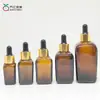 Botella Cuadrada Marrón para Aceite Esencial Vidrio 10ml-100ml Botella Gotero Botella de Vidrio para Envasado de Productos Químicos Diarios y Cosméticos
