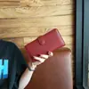 Cartera de Mujer Bolso de Mano Largo para Mujer Estilo Nuevo Piel Genuina Tendencia Simple Multifuncional Bifold Cartera de Mano para Mujer