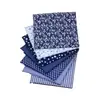 Set Transfronterizo de 7 Piezas de Tela de Algodón Puro Azul Oscuro Hecha a Mano, Tela Floral Cuadrada de 25 cm para Patchwork de Costura DIY Infantil
