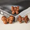 Acessórios de Gravata Borboleta de Madeira de Pessegueiro Pulseira Trançada Feita à Mão DIY Acessórios para Pulseira de Contas de Oração Budista