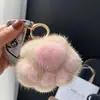 Colgante de Felpa de Pata de Gato Llavero Lindo de Gato Adorno Pata de Piel Sintética de Visón Corazón de Niña Colgante de Gato Negro Pequeño para Mochila