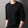 Camiseta Pesada de Algodón Bordada Hengyuanxiang para Hombre de Manga Larga Camiseta Base Suéter Nuevo Otoño e Invierno 2024 Cuello Manga