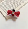 Grampo de Laço Vermelho de Menina para Ano Novo Presilha de Cabelo Borboleta Franja de Menina Grampo para Cabelos Quebrados Acessórios para Cabelo de Bebê Presilha de Cabelo Infantil