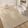 Alfombra completa de terciopelo estilo crema de alta calidad para sala de estar, manta antideslizante TPR para mesita de noche de dormitorio, fácil de cuidar, resistente a las manchas, tapete para mesa de centro