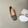 Zapatos Planos de Verano 2026 Estilo Caliente Minimalista Francés con Puntera Cuadrada, Moño, para Mujer, Poco Profundos, Slip-On, Duraderos y Antideslizantes