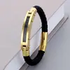 Pulsera Trenzada de Cuero con Fibra de Carbono de Moda del Fabricante Original, Joyería de Pulsera Retro de Acero Inoxidable Versátil y a la Moda para Hombre
