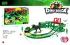 Carrinho de Trilho Elétrico de Montagem de Engenharia Vendido Quente Transfronteiriço Trem de Dinossauro de Bombeiros Urbanos Trilha Brinquedos para Meninos e Meninas
