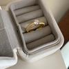 Anillo de diamantes de estilo japonés-coreano, ligero, de lujo, con trefilado de metal, elegante, de alta gama, ajustable, para mujer.