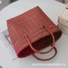 Xipu - Bolsa de regalo de plástico tejida a mano, bolso decorativo DIY para viajes, bolsa de plástico tejida a juego, bolsa de playa tejida a plástico