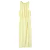 Vestido Midi sin Mangas Decorativo con Pliegues Ajustado Estilo Europeo y Americano Transfronterizo para Mujer 2025 3897065