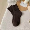 Calcetines Gruesos de Rizo para Otoño e Invierno, Calcetines de Media Caña Lisos Cálidos y Versátiles para Hombres y Mujeres, Calcetines de Rizo Gruesos de Felpa Retro para la Nieve