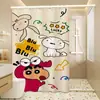 Nova Cortina de Banheiro Crayon Shin-Chan para Separação de Áreas Seca e Molhada, Cortina Divisória Fofa de Desenho Animado, Tecido Impermeável para Chuveiro