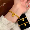 Mismo Estilo que el Pulsera de Cuentas Gatito con Lazo Dorado Arena de la Tienda Dorada Puzuo para Mujer, Pulsera Linda de Dibujos Animados Hecha a Mano