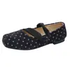 Zapatos Mary Jane Retro Franceses para Mujer Verano Lazo Punta Redonda Corte Bajo Zapatos Individuales Suela Plana Estilo Ballet Zapatos para Viajar