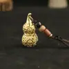 Metal Latão Auspicioso Cabacinha Oca Chaveiro Dragão Duplo Ruyi Pingente de Cabacinha Pingente de Chave de Carro Acessórios com Padrão de Dragão