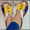 Pantuflas Planas de Talla Grande de Comercio Exterior para Mujer, Nuevo Estilo Punta Redonda con Bloques de Color y Moño, Pantuflas Ligeras para Mujer