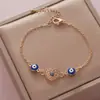 Retención de Color Galvanizado Ojo de Diablo Trébol de Cuatro Hojas Ojo de Diamante Pulsera Moda Femenina Simple Comercio Electrónico Transfronterizo Joyería Comercio Exterior