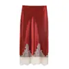 Para Comércio Exterior Transfronteiriço Europeu e Americano Roupas Femininas Aliexpress Venda Quente Moda de Verão Versátil Cintura Média Textura de Cetim de Seda Saia
