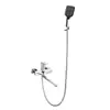 Grifo de Cocina Completamente de Cobre con Agua Fría y Caliente, de Doble Agujero para Montaje en Pared, Adecuado para Bañera, Balcón, Lavabo y Lavavajillas, con Caño Giratorio