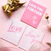 Tarjeta de Día de San Valentín Dibujo Animado Estilo Ins Mensaje Bendición Tarjeta de Felicitación Rosa Inglés Confesión Tarjeta Colgante Decoración de Boda Tarjeta de Inserción