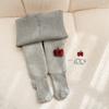 Leggings infantis outono e inverno forrados com fleece espessados seda coreana veludo flor calças compridas infantis bebê bebê meias-calças quentes