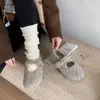 ¡Atmósfera Invernal! Hebilla de Cinturón Francesa Aumento Interior Zapatos de Algodón Peludo 2025 Ropa Exterior Zapatos Mary Jane Forrados de Felpa de Hada