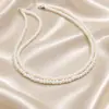 Colar de Pérolas Dupla Camada Simples Transfronteiriço Europeu e Americano Feminino High-End Corrente de Clavícula Nicho Francês Gargantilha Atacado