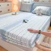 Sábana bajera de jacquard teñido en hilo 60S de algodón puro, protector de colchón 100% algodón Clase A, funda de cama individual de cobertura total para dormitorio de estudiante para otoño