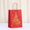 Saco de Presente de Papel Kraft Saco de Compras Sacola Sacola Papel de Natal Bronzeado Saco de Embalagem para Presente de Festa Atacado