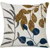 Novedades Primavera y Verano Productos para el Hogar Transfronterizos Funda de Almohada de Lino con Hojas Funda de Almohada Caliente de Amazon Funda de Almohada Lumbar Venta al por Mayor