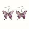 Pendientes Largos con Exquisito Diseño de Mariposa Estilo Elegante y Lindo Joyería de Acrílico Delicado Regalo Festivo Accesorios para Orejas