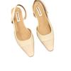 Sandalias de tacón bajo para mujer, estilo francés, suaves, de noche, color piel, puntiagudas, estilo Chanel, tacón grueso, zapatos de calidad.