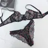 Estilo Puro Deseo Transfronterizo Estampado de Leopardo Escote en V Profundo Ultra Fino Encaje Francés Sexy Lencería para Mujeres Sujetador para Bustos Grandes que Parecen Más Pequeños