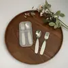 Cuchara Infantil Acero Inoxidable 304 Tenedor Vajilla Doméstica Suplemento Alimenticio para Bebés Cuchara Alimentadora Creativa Postre Tenedor Pequeño