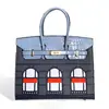 Nuevo Bolso de Casa de Cuero Genuino con Patrón de Cocodrilo de Gama Alta Moda de Gama Alta Versátil Bolso de Hombro Cruzado Venta al por Mayor Transfronteriza