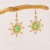 Pendientes de cristal de sol estilo bohemio retro para hombres y mujeres, con personalidad, tendencia punk, accesorios sencillos que combinan con todo.