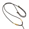 Cordão de Colar com Nó de Transferência Tecido com Fio de Ouro Artesanal Pingente de Jade Fivela de Segurança de Cera de Abelha de Jade Ajustável Flor de Pessegueiro