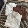 Altamente recomendado! Novo estilo de outono~ Versão coreana camisa casual elegante bege para pessoas baixinhas com lapela grossa para o trabalho