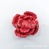Pingente de crochê de ráfia feito à mão flor de peônia ornamento pendurado trançado estilo praia estilo coreano acessórios e componentes DIY