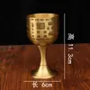 Cálice de Latão para Vinho, Cálice de Cobre Puro, Conjunto de Taças de Vinho Extra-Grandes Estilo Vintage Antigo, Decoração Artesanal