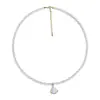 Collar de Perlas de Agua Dulce con Perlas Pequeñas en Forma de Arroz, Colgante de Nácar, Cadena Clavicular de Moda con Perlas Swarovski Pequeñas tipo Bombilla