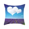 Fronha Decorativa de Cor Florido Estilo Pastoral Fronha Criativa de Couro de Pêssego para Almofada de Costas de Quarto e Estudo