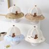 Bebé Verano Nuevo Dibujo Animado Oso Sombrilla Protección Solar Sombrero Cubo Exterior Sombrero para Niños Comercio Exterior Estilo Coreano Sombrero de Pescador de Malla