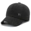 Chapéus de inverno para homens de meia-idade e idosos, chapéu de couro forrado com fleece quente para o papai, boné de beisebol espessado à prova de frio para o vovô