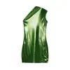 Roupas Femininas Estilo Europeu e Americano Venda Quente Primavera Comércio Exterior Novo Sexy Justo Cor Sólida Sem Ombro Sem Manga Bodycon Vestido