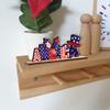 Adornos de madera para el Día de la Independencia, decoraciones para fiestas navideñas americanas, adornos conmemorativos de escritorio en rojo, blanco y azul.