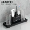 Juego de Lavabo para Baño Taza para Enjuague Bucal Familiar Taza para Cepillo de Dientes Patrón de Mármol para Pareja Suministros de Baño Simples de Lujo Ligero