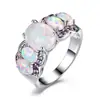 Anillo de estilo coreano transfronterizo de ópalo ópalo diamante oro rosa para mujer, anillo de temperamento versátil para todas las ocasiones, regalo de vacaciones