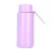 Taza térmica de acero inoxidable 304 con color degradado personalizado, alto valor estético, botella de agua deportiva de gran capacidad, portátil con asa y pajilla